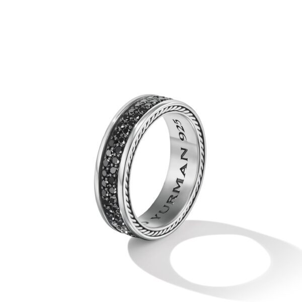 Streamline® Two Row Band Ring in Sterling Silver with Pavé Black Diamonds - Image 3