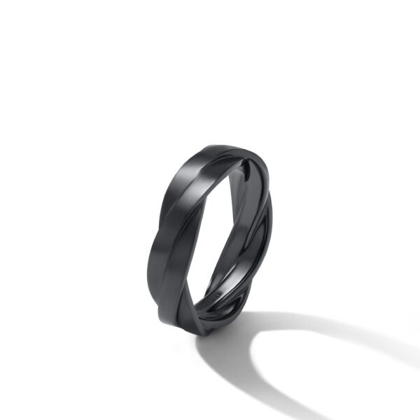 DY Heliosâ„¢ Band Ring in Black Titanium, 6mm - Image 4