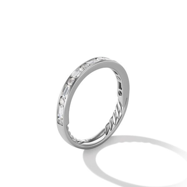 DY Eden Partway Alternating Diamond Band Ring in Platinum with Diamonds, 2.8mm - Image 4