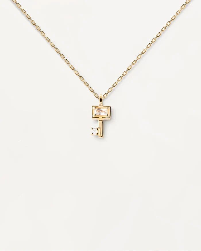 Diamonds and Gold Key Necklace