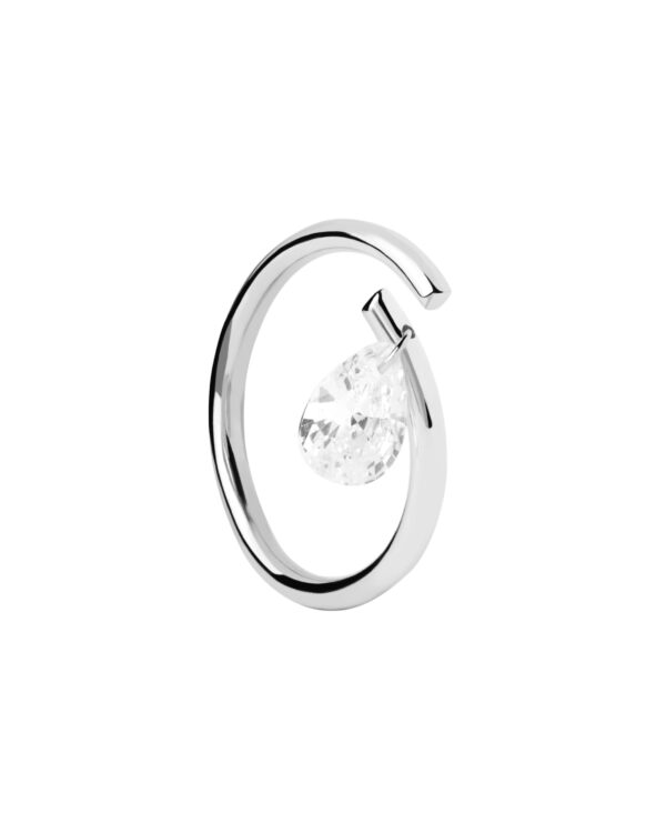 Aqua Solitaire Silver Ring