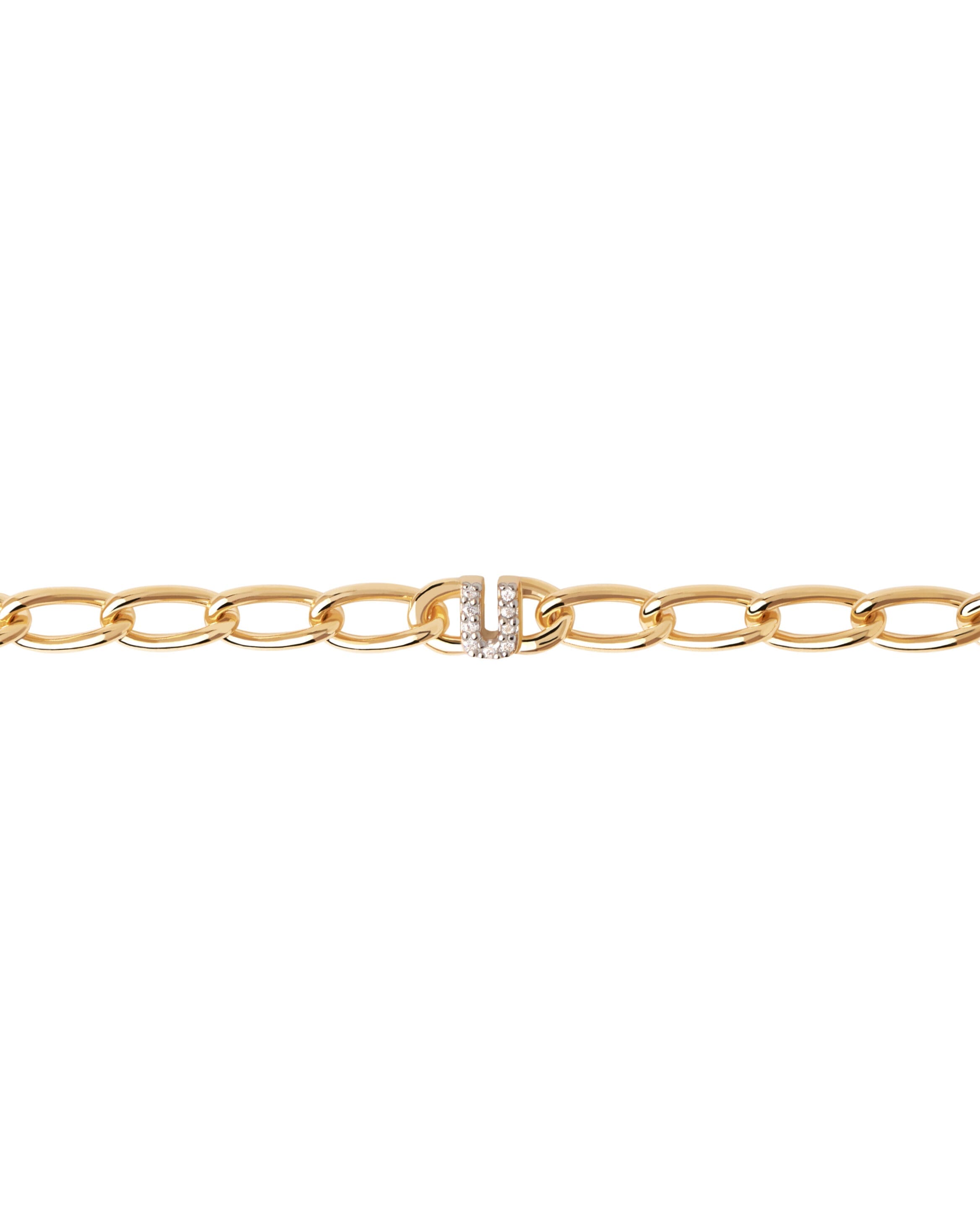 Letter U Chain Bracelet