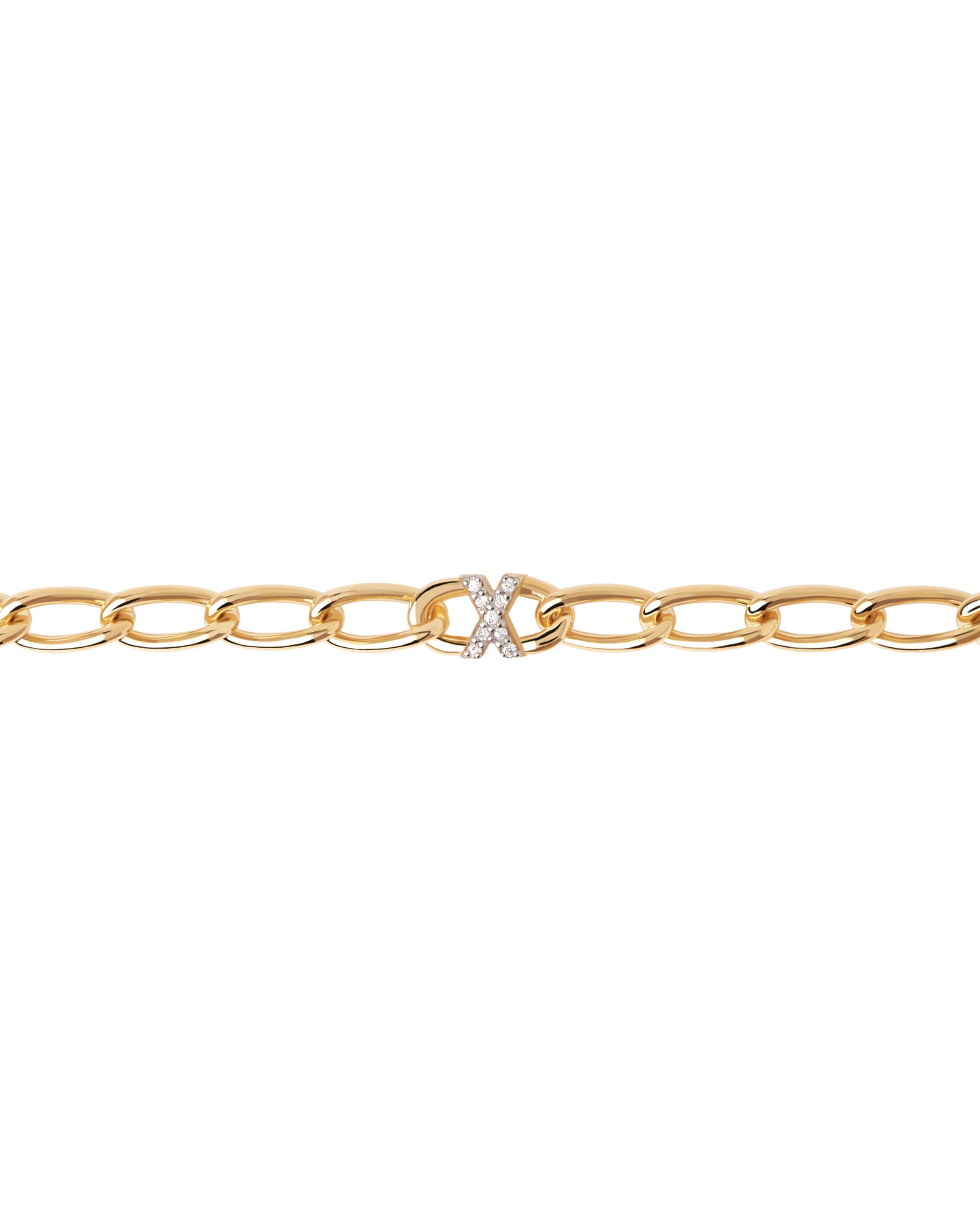 Letter X Chain Bracelet