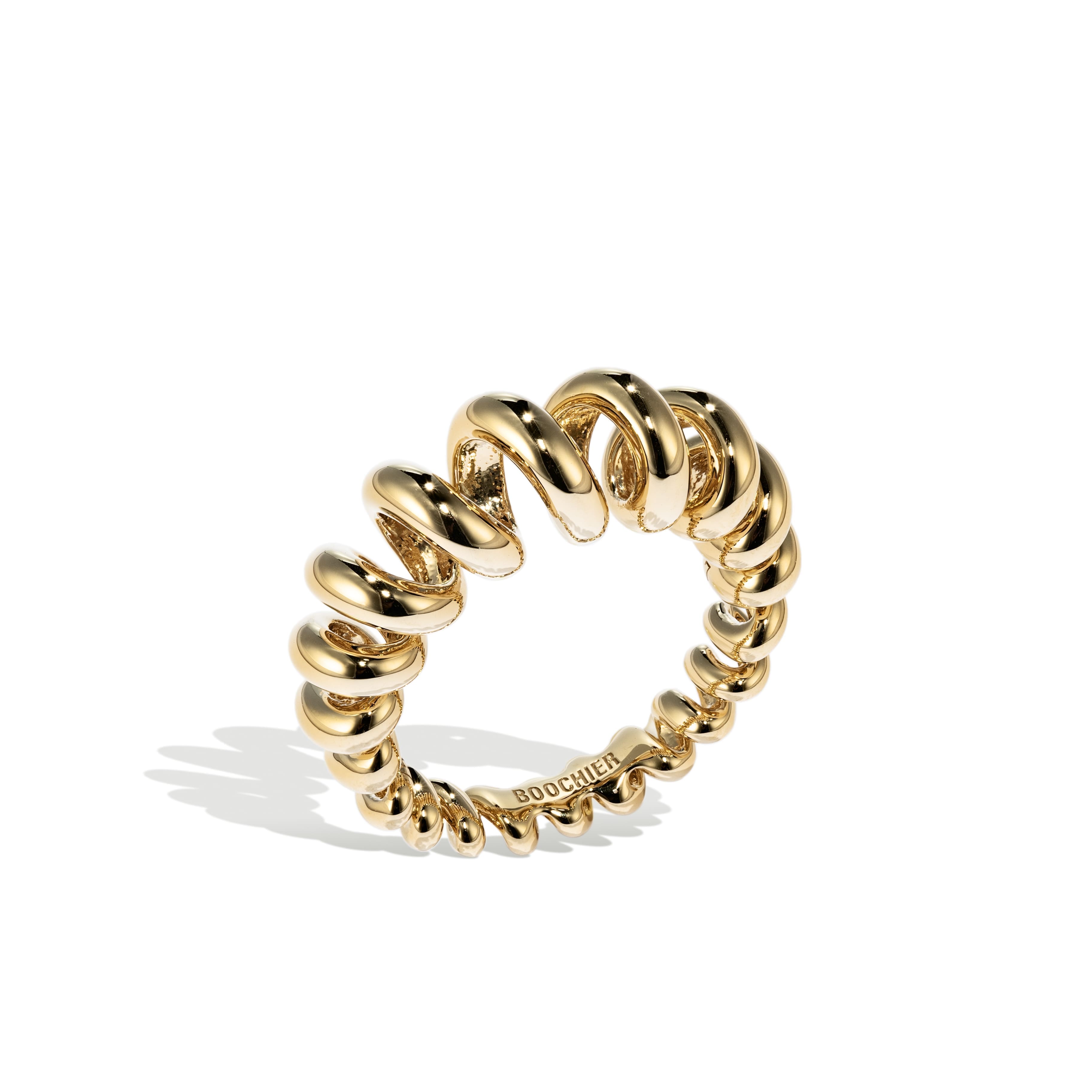 18YG JUMBO SLINKEE RING, SIZE 7