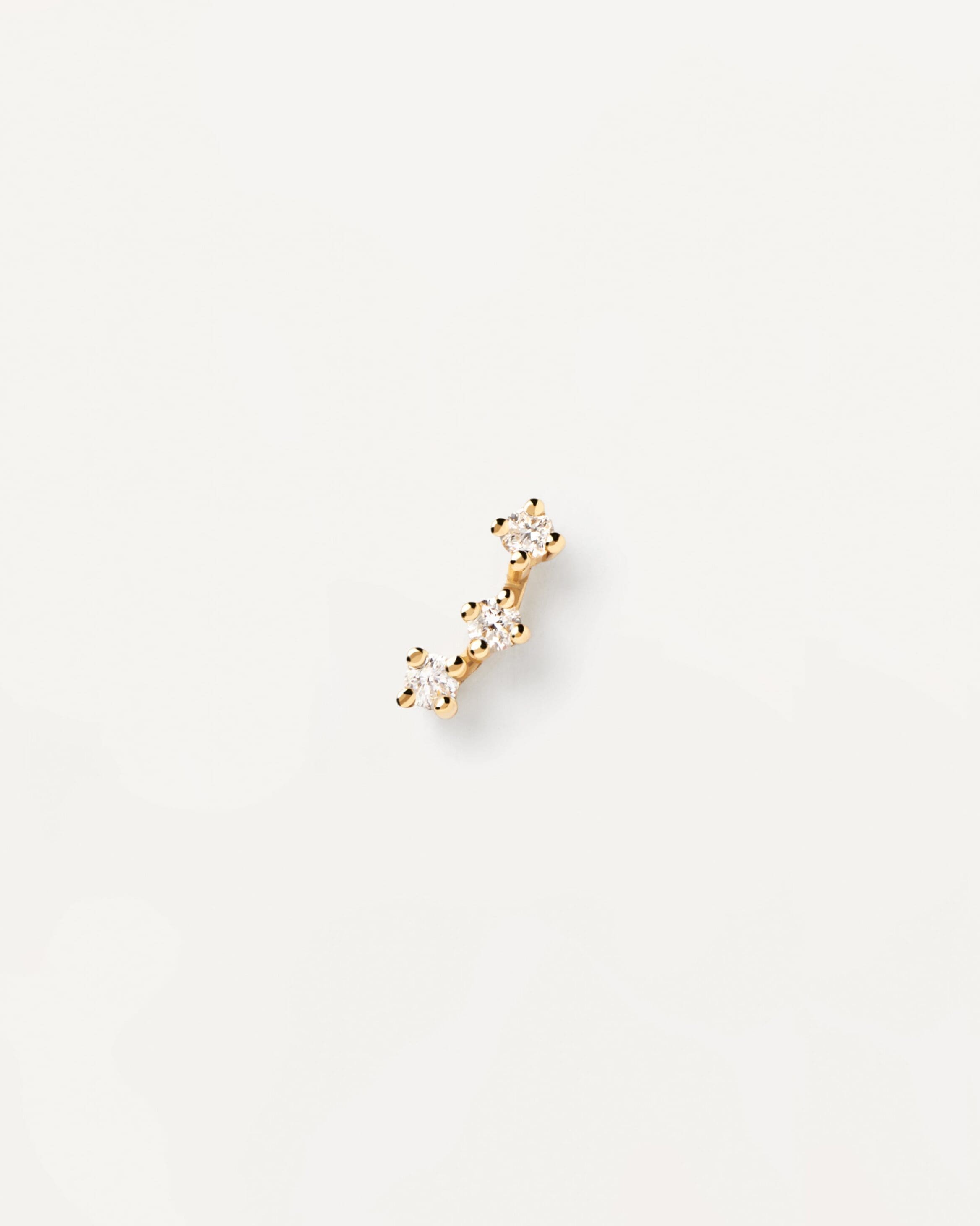 Diamonds and gold Brooklyn Single Earring