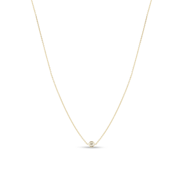 18K Yellow Gold Diamonds by the Inch Single Station Necklace, 0.10 TW 18 Inches