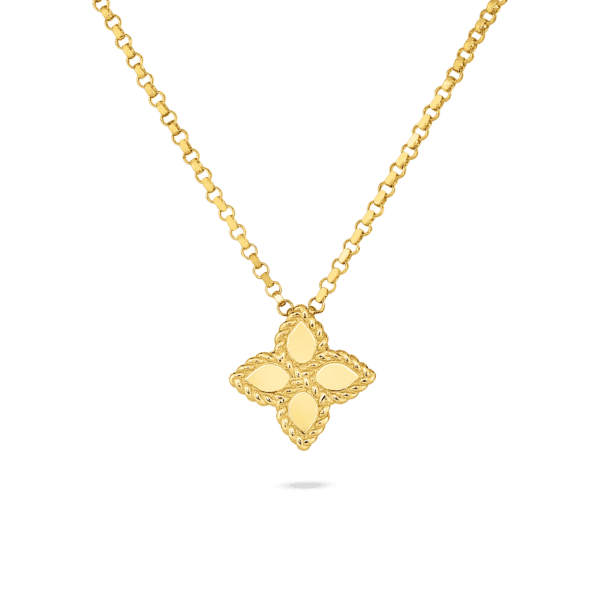 18K Yellow Gold Princess Flower Small Necklace