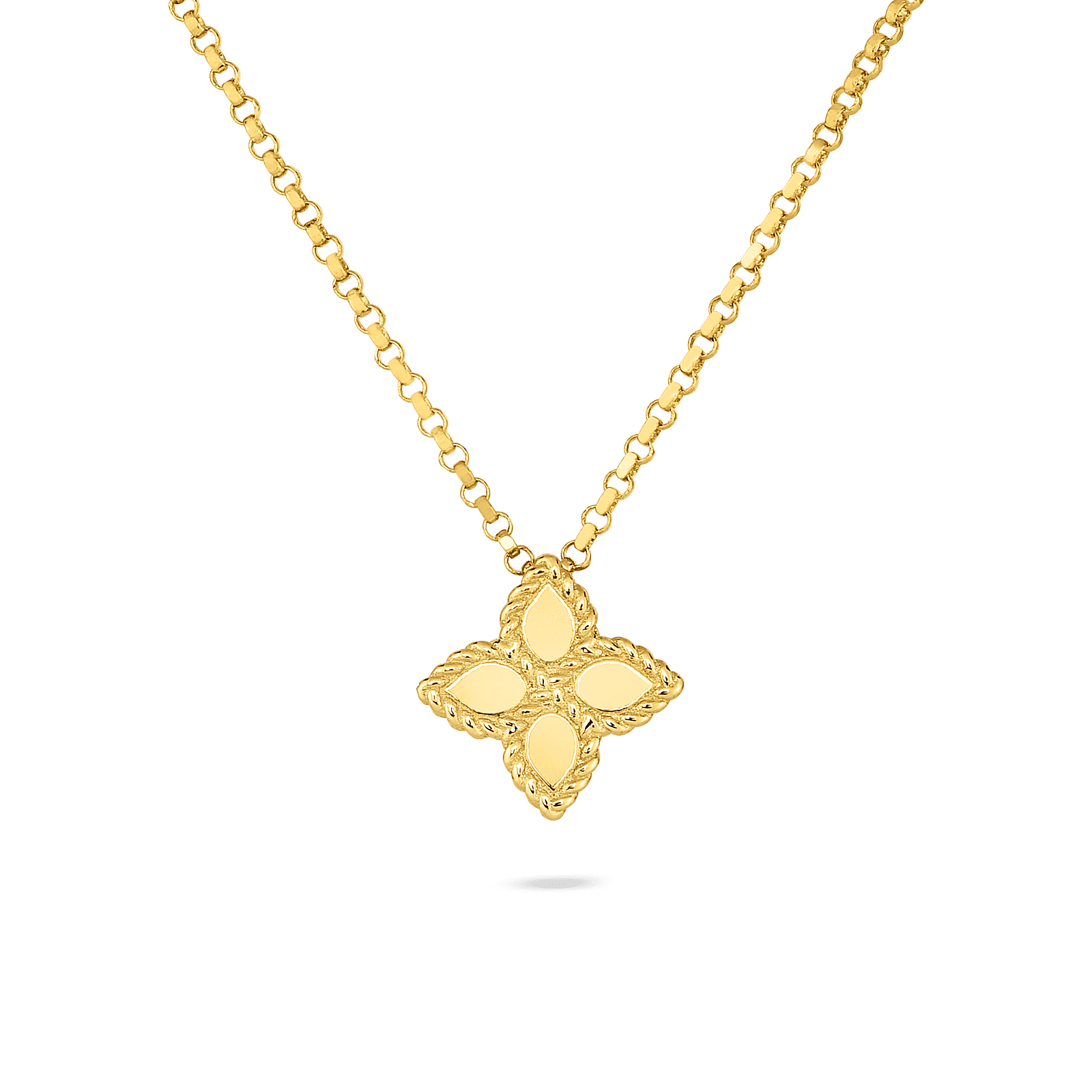 18K Yellow Gold Princess Flower Small Necklace