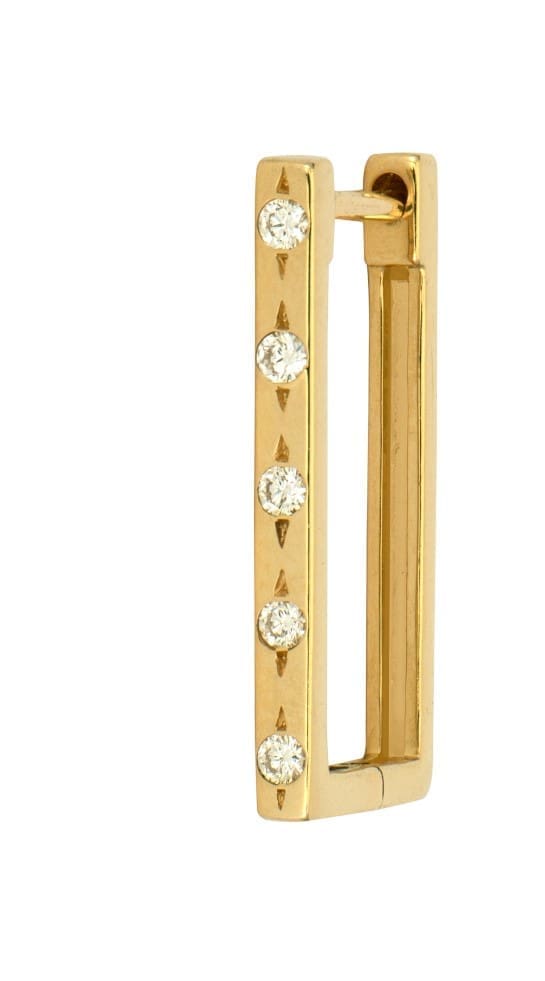 14KYG Diamond Rectangular Sing Hoop