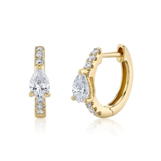 18KYG Diamond Huggie Earrings