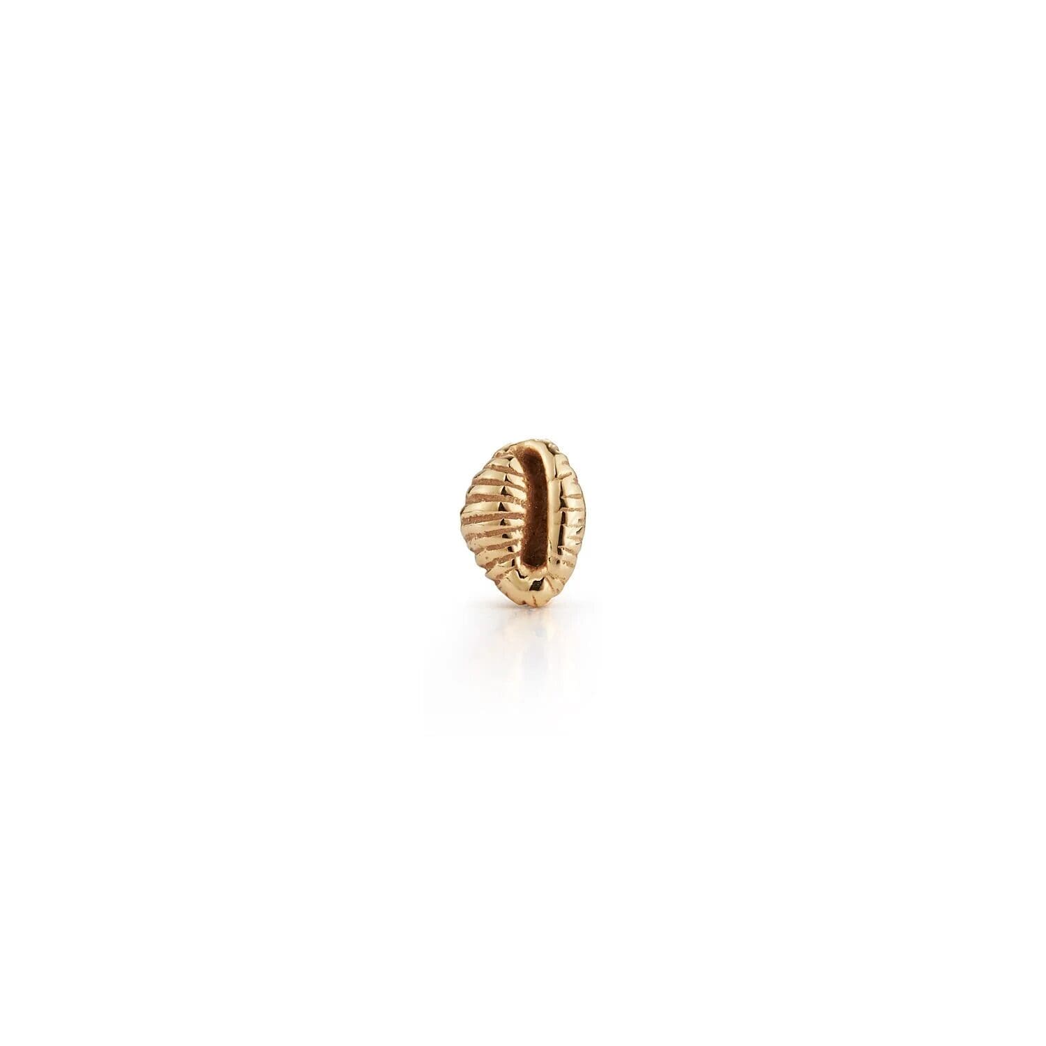 18K Yellow Gold Open Bitsy Bean Single Stud Earring