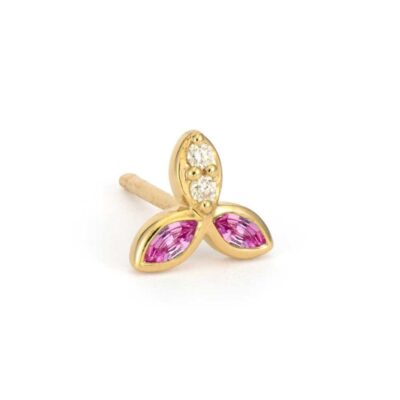 14KYG Ruby Petal Earring