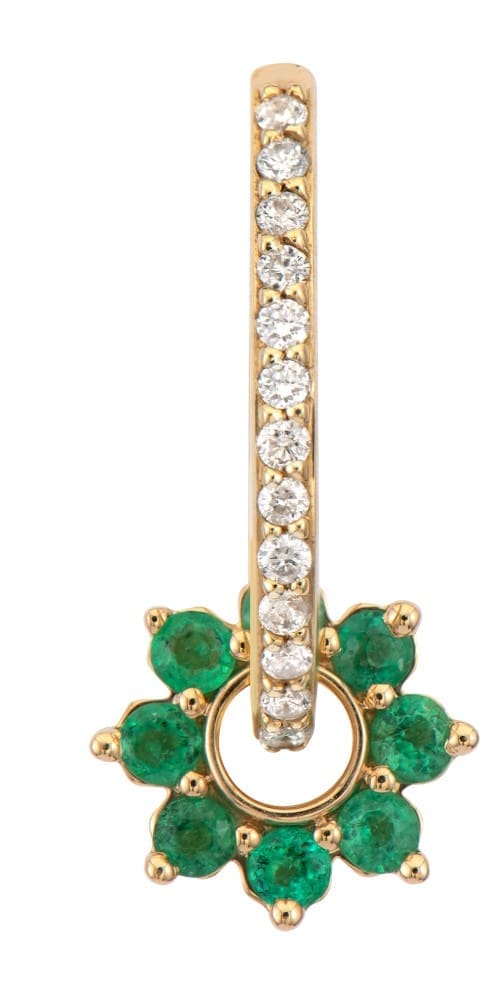 14KYG Emerald Single Ear Charm