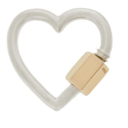 Marla Aaron Sterling Silver and 14K Yellow Gold Heart Lock