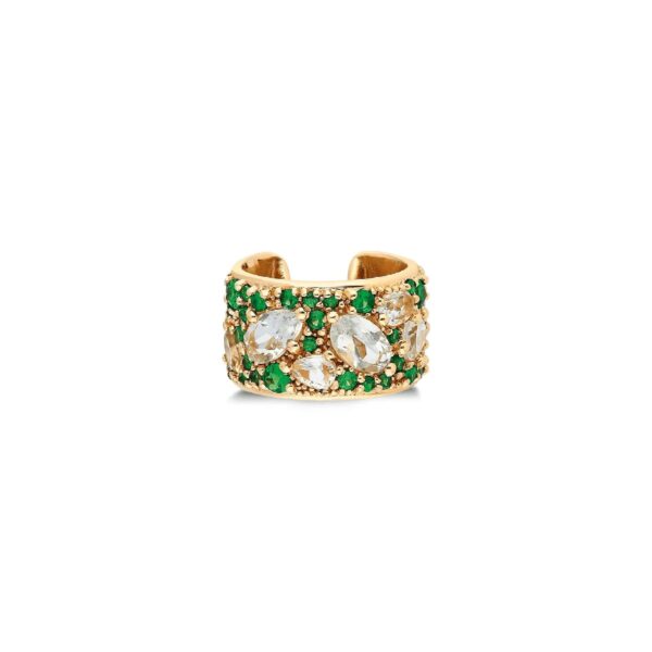 “Coa” Ear Cuff - Tsavorites and White Topaz - Image 2