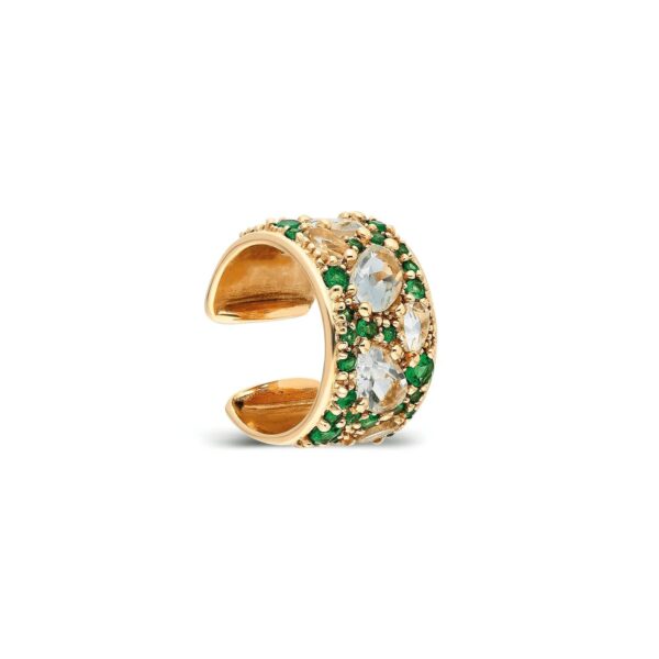 “Coa” Ear Cuff - Tsavorites and White Topaz - Image 3