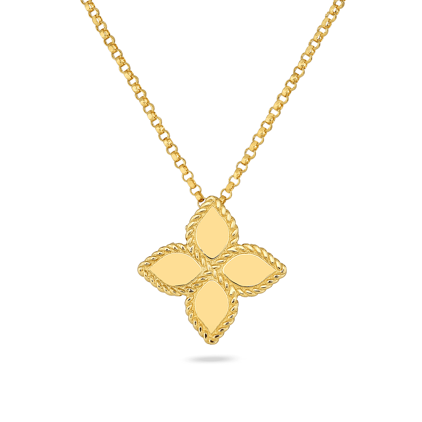 18K Yellow Gold Princess Flower Medium Necklace