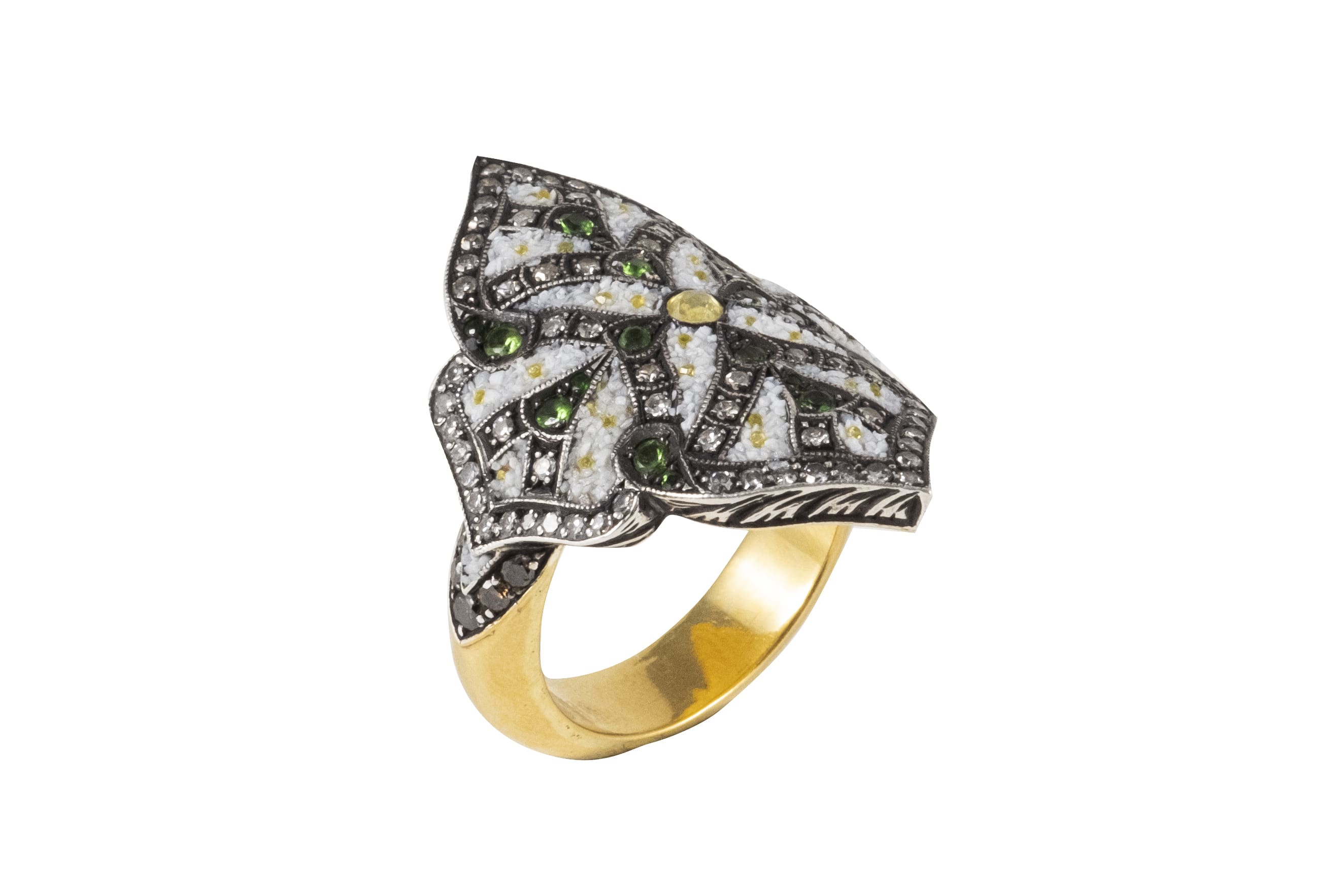 Shield Micro Mosaic Ring Size 7