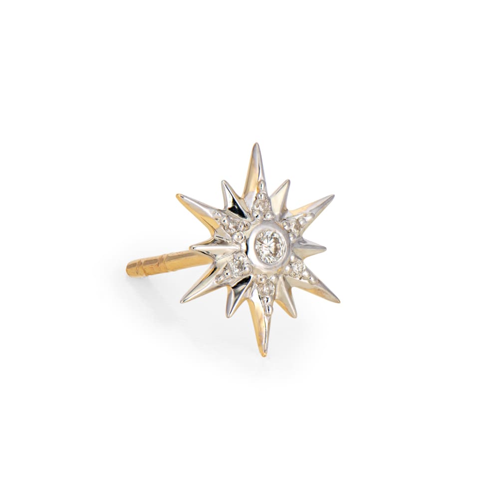 Pave Love Explosion Starburst Stud