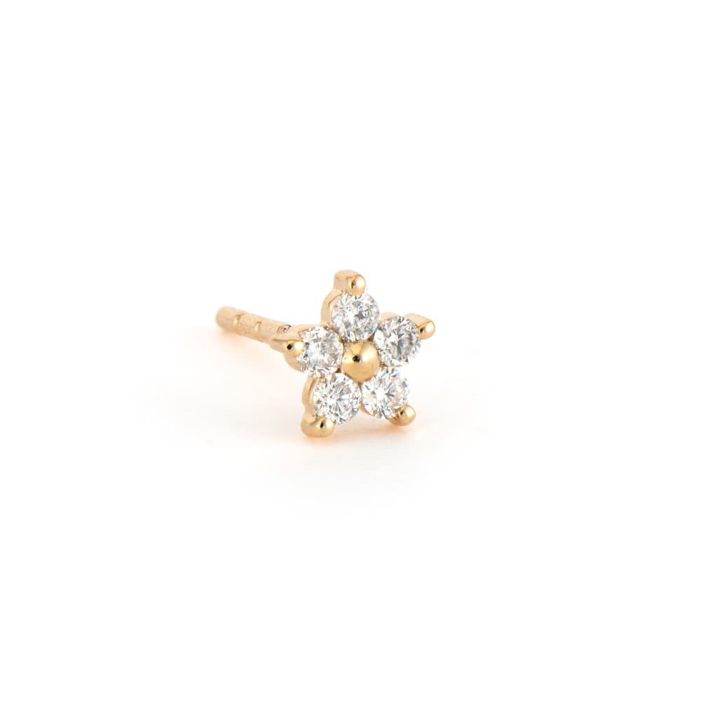 Diamond Prong Flower Stud