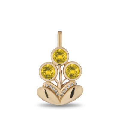 Med Yellow Sapphire Bouquet Pendant