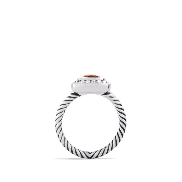 Petite Albion Ring in Sterling Silver with Morganite and Diamonds, 7mm - Image 4