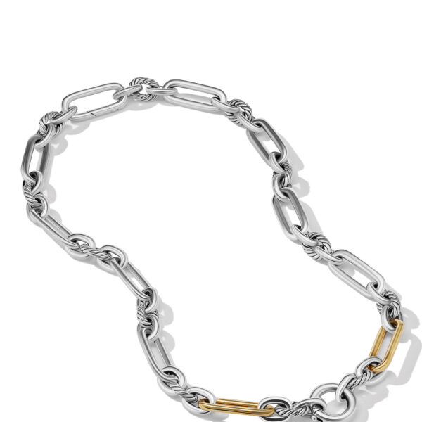 Lexington Chain Necklace in Sterling Silver with 18K Yellow Gold, 9.8mm - Image 2