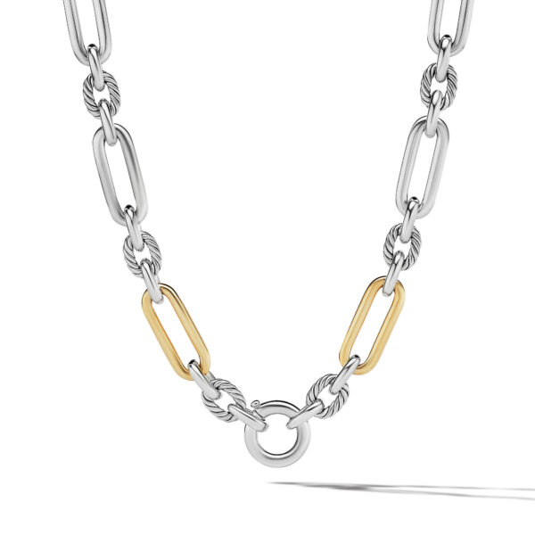 Lexington Chain Necklace in Sterling Silver with 18K Yellow Gold, 9.8mm