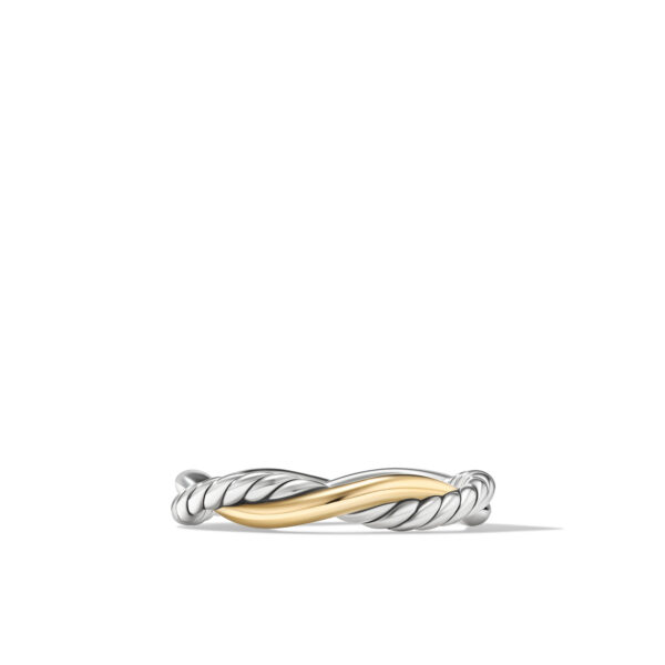 Petite Infinity Band Ring in Sterling Silver with 14K Yellow Gold, 4mm - Image 4