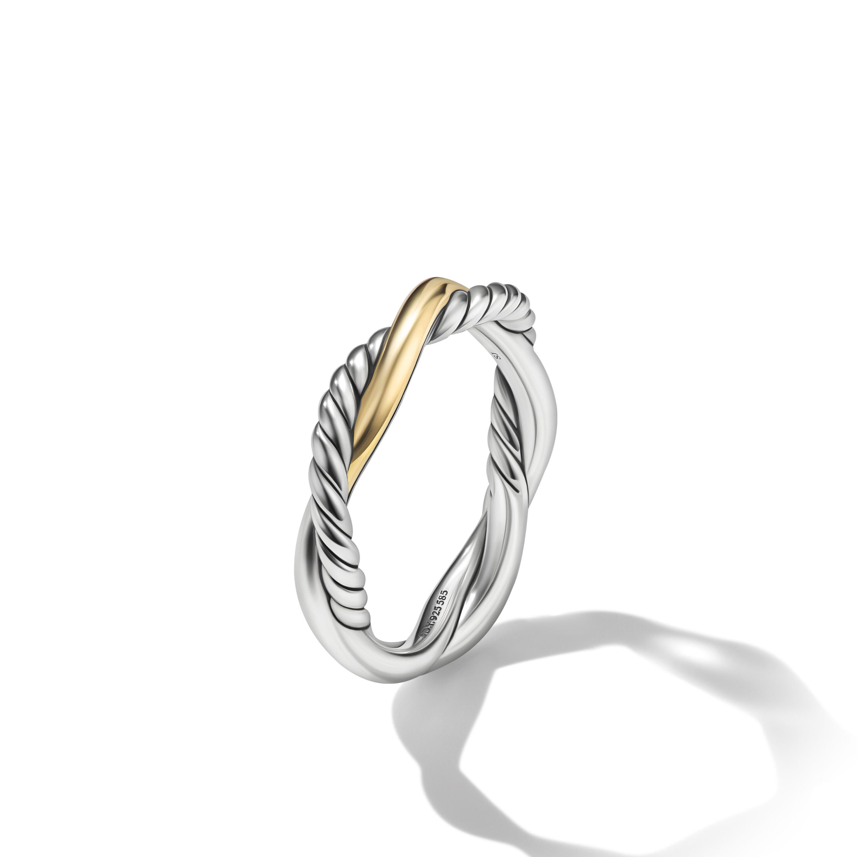 Petite Infinity Band Ring in Sterling Silver with 14K Yellow Gold, 4mm - Image 3