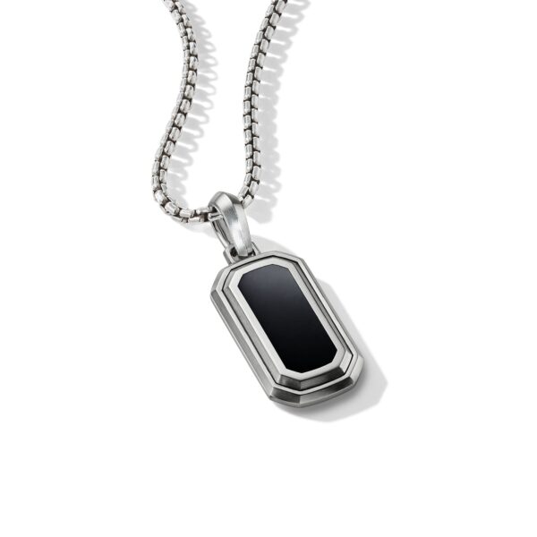 Deco Amulet in Sterling Silver with Black Onyx, 31.7mm - Image 3