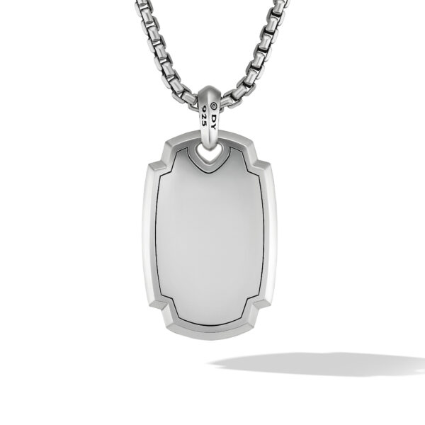 Elongated Amulet in Sterling Silver with Black Onyx and Black Diamonds, 31mm - Image 2