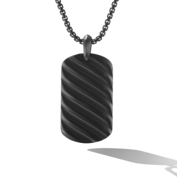 Sculpted Cable Tag in Black Titanium, 42mm