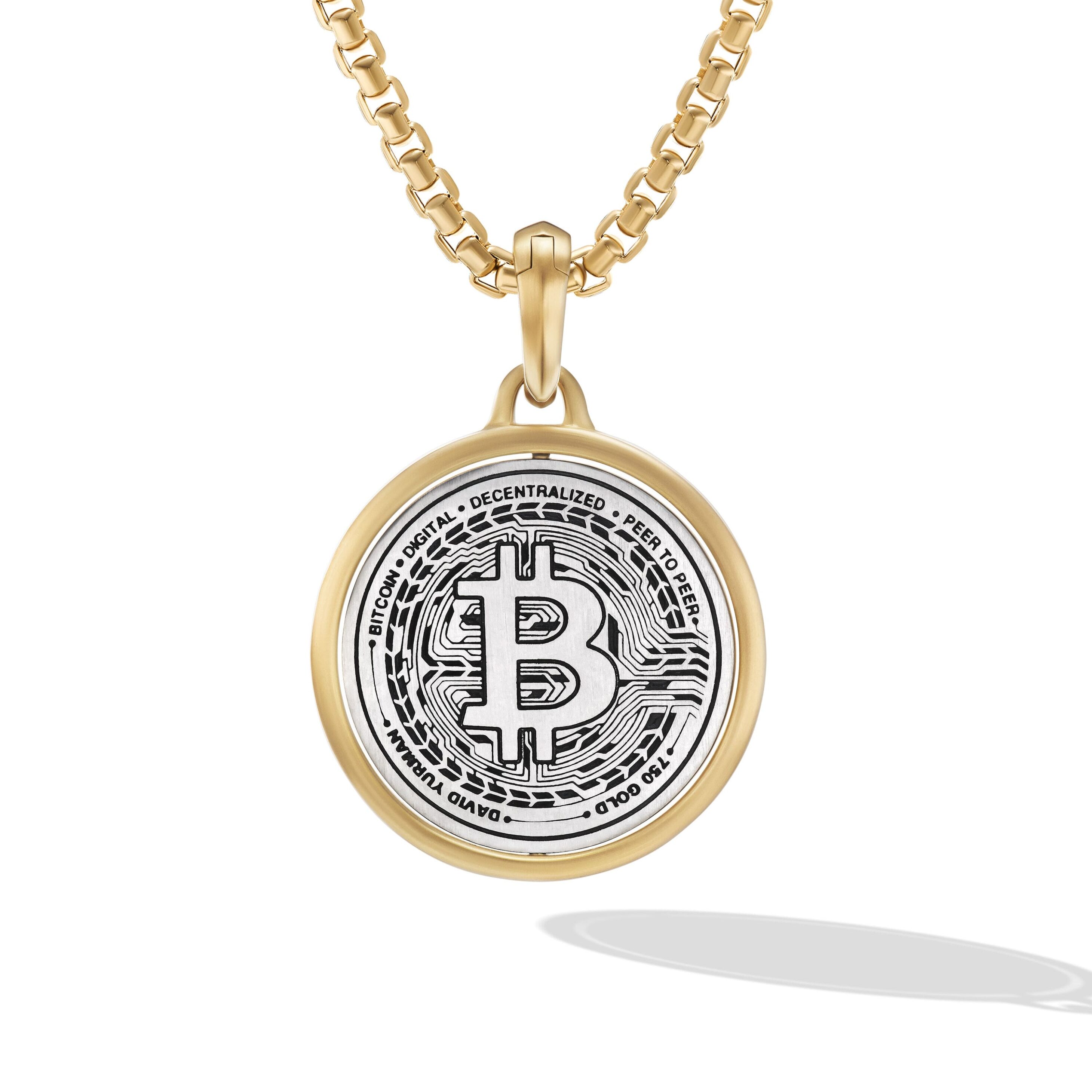 Currency Duality Amulet in Sterling Silver with 18K Yellow Gold, 30mm