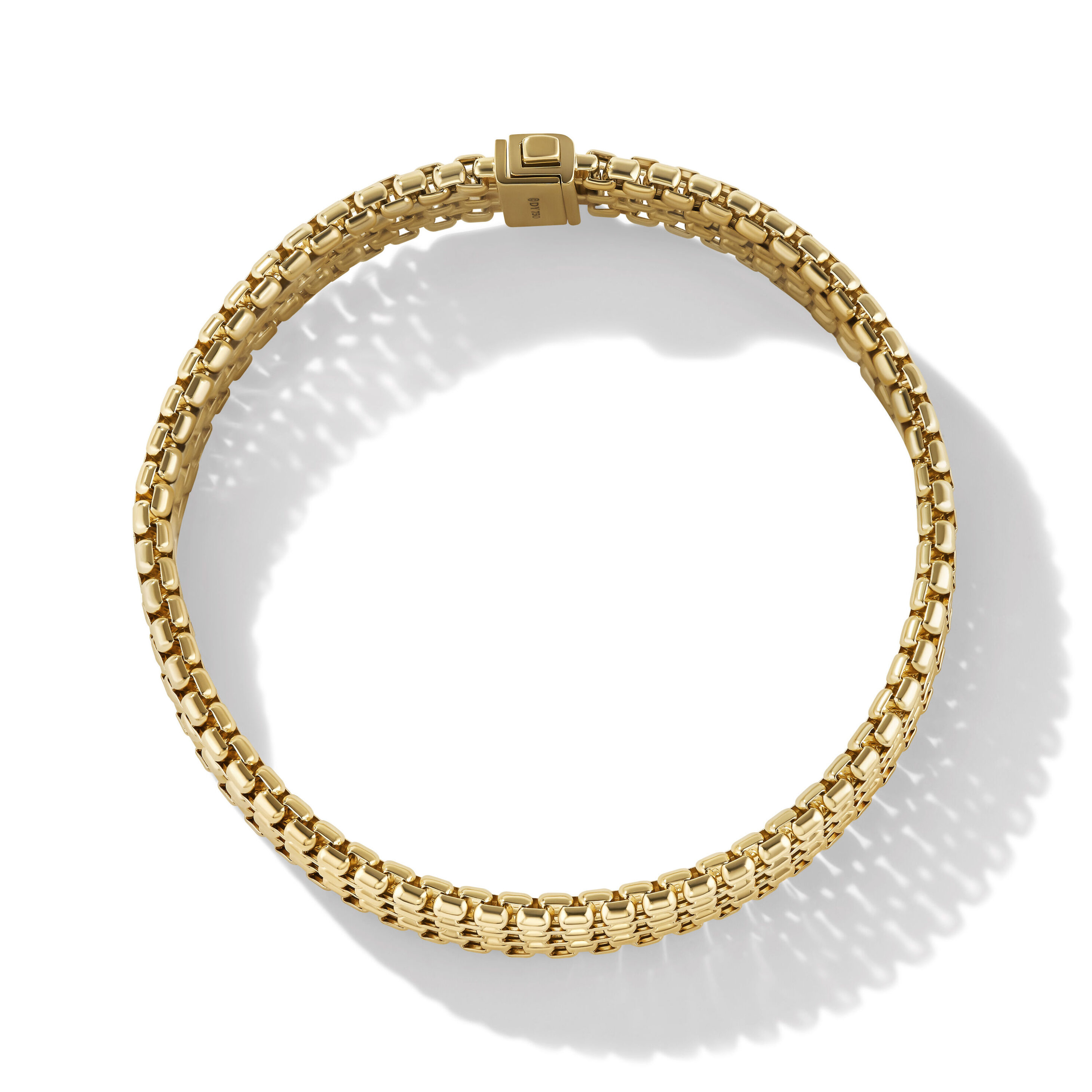 Three Row Box Chain Bracelet in 18K Yellow Gold, 13.5mm - Image 2