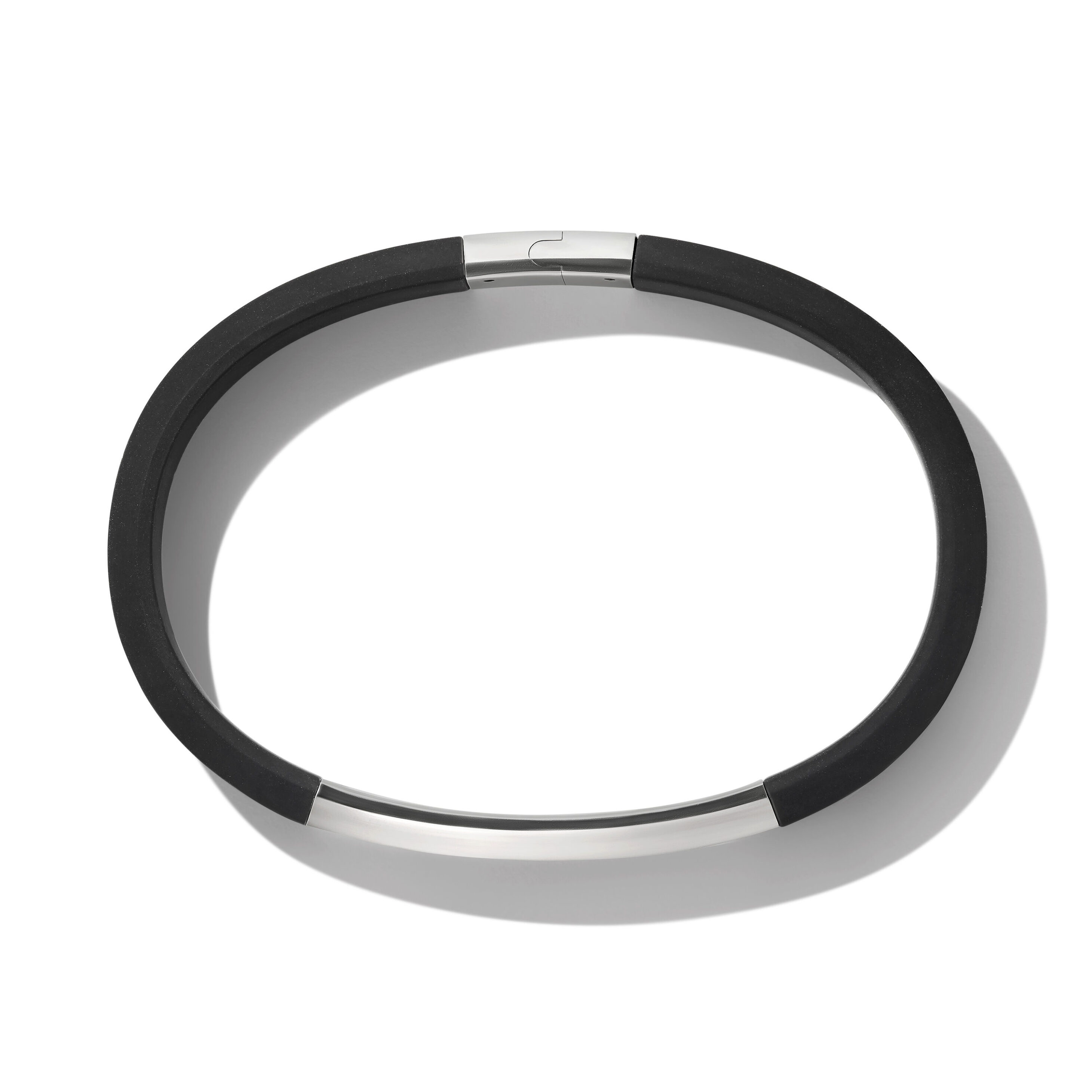 Streamline® ID Bracelet in Black Rubber with Sterling Silver, 8mm