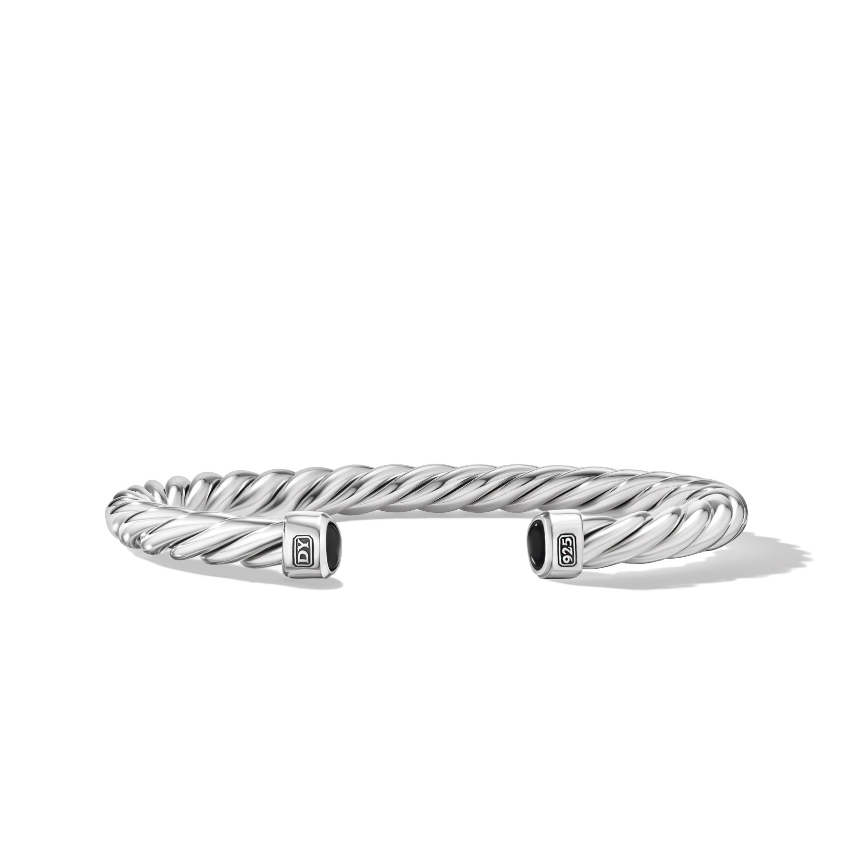 DY Madison Chain Bracelet in Sterling Silver with Grey Pearls, 6mm