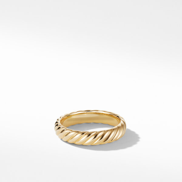 Cable Band Ring in 18K Yellow Gold, 5mm