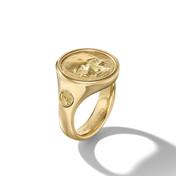 Life and Death Duality Signet Ring in 18K Yellow Gold, 20mm - Image 2
