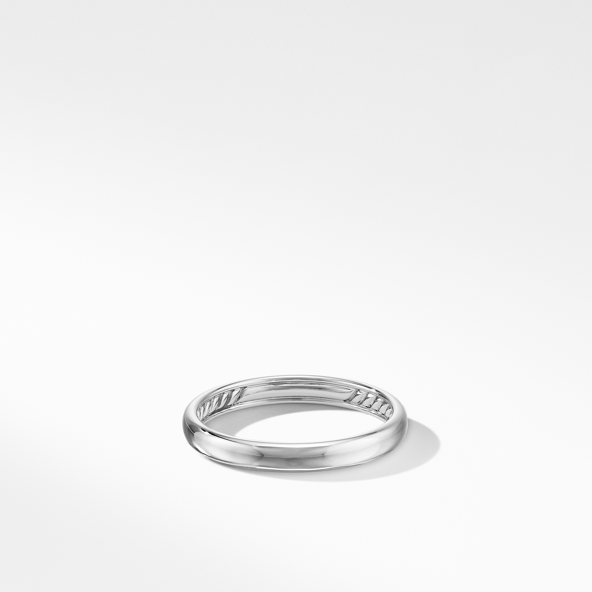 Sculpted Cable Band Ring in 18K White Gold, 9mm