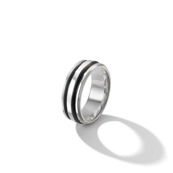 Deco Band Ring in Sterling Silver, 8.5mm - Image 3