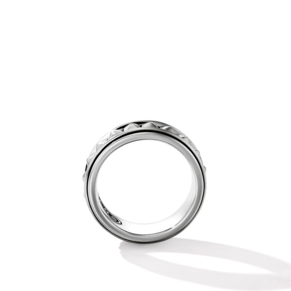 Pyramid Band Ring in Sterling Silver, 8mm - Image 2