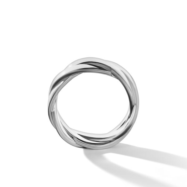 DY Helios Band Ring in 18K White Gold with Forged Carbon, 6mm - Image 2