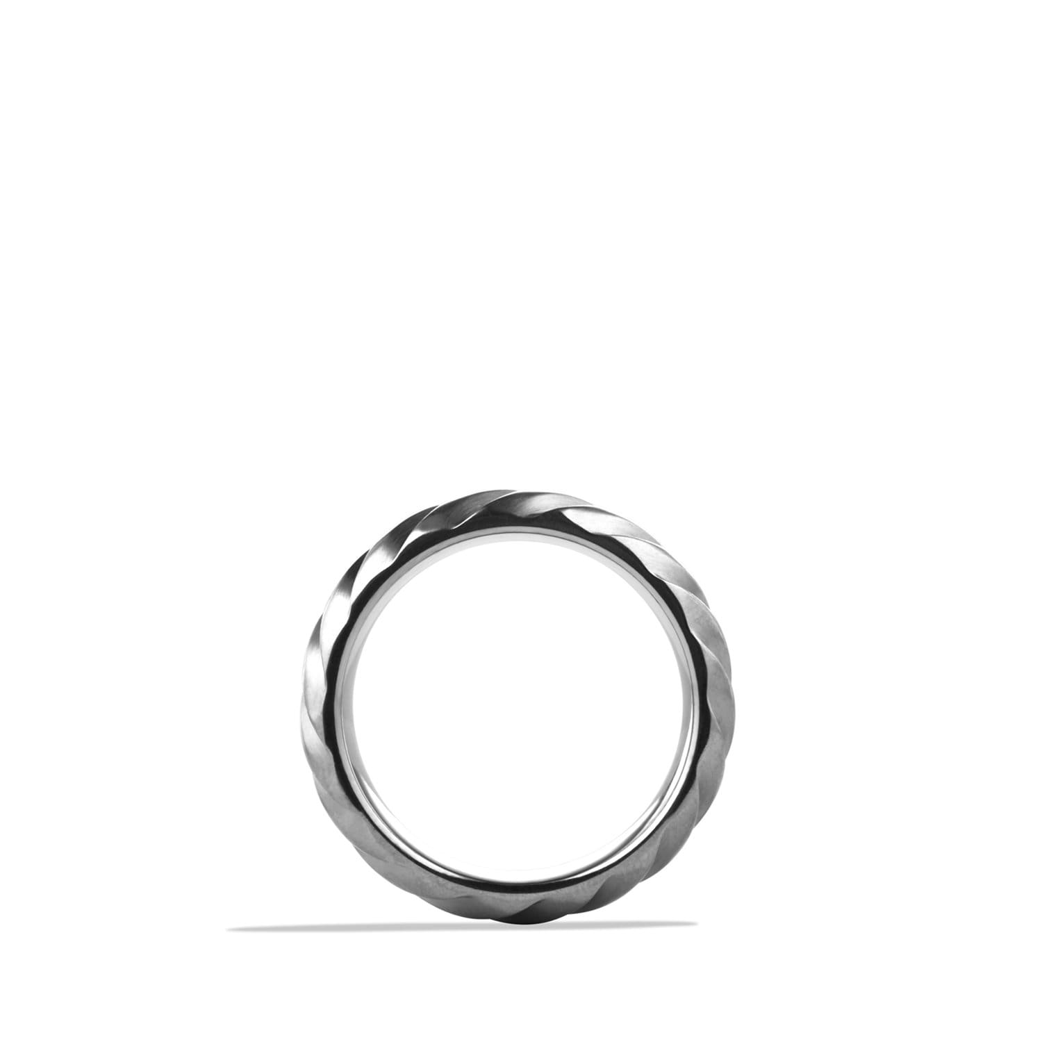 Modern Cable Band Ring in Grey Titanium