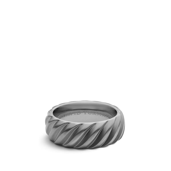 Modern Cable Band Ring in Grey Titanium, 9mm