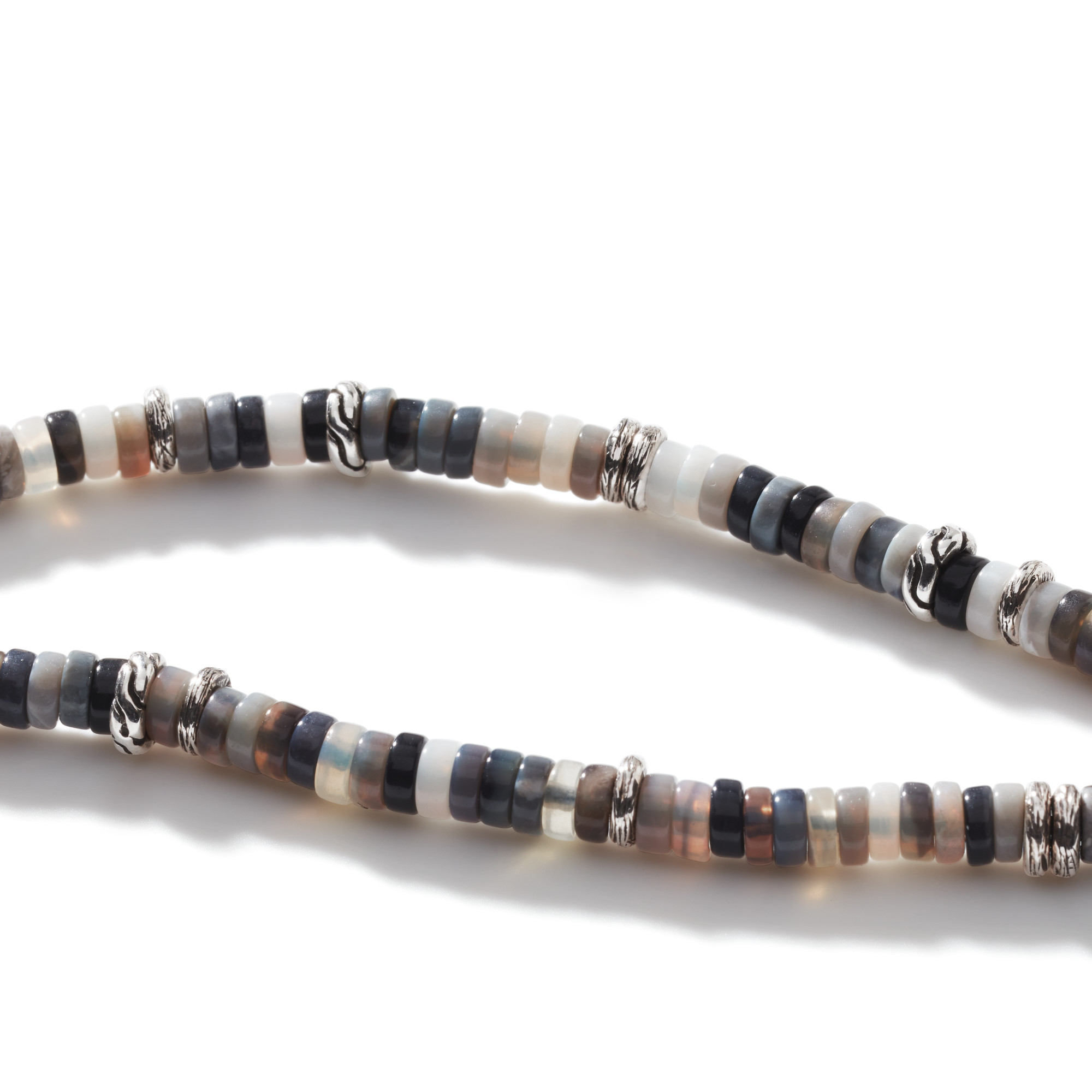 Heishi Bracelet, Sterling Silver, Hardstones Size L
