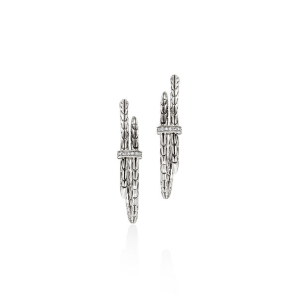 SpearSpear Hoop Earring, Sterling Silver, Diamonds, 34MM - Image 2
