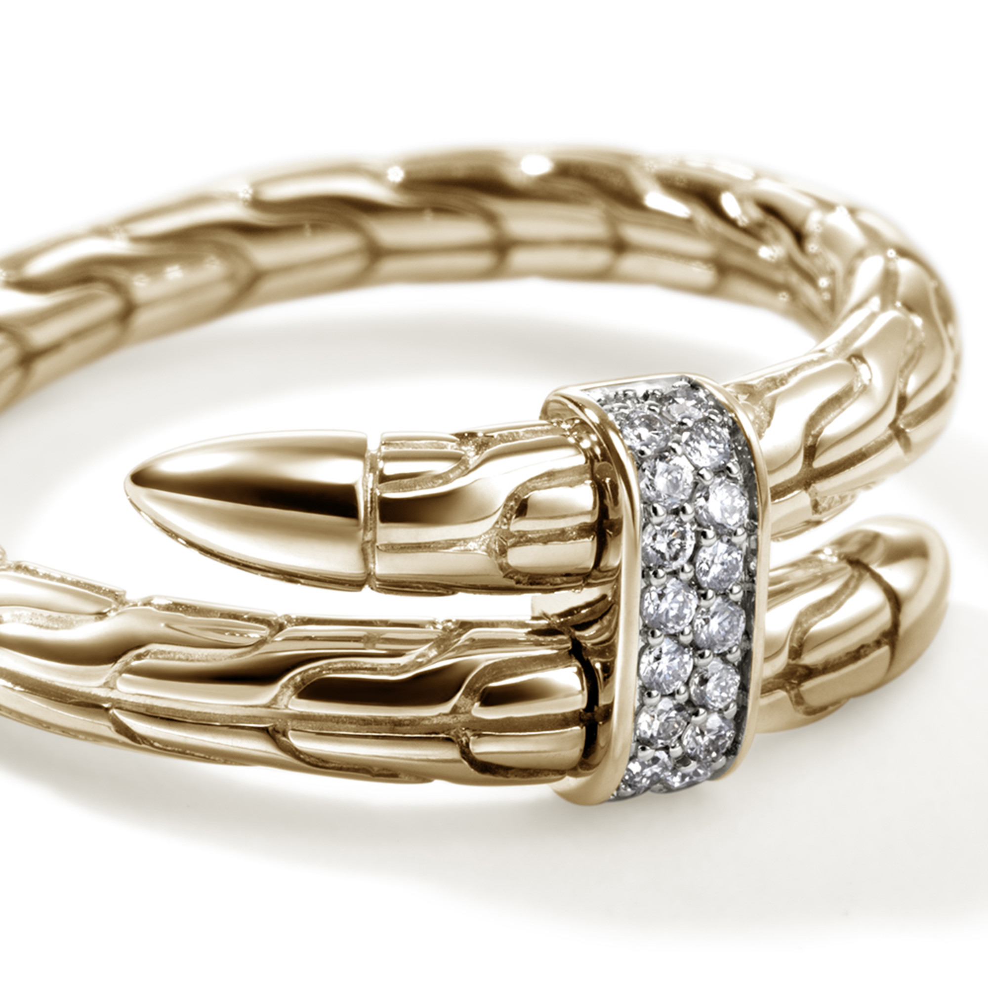 Spear Ring, Gold, Diamonds, Size 7