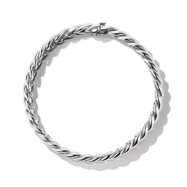 Sculpted Cable Bracelet in Sterling Silver, 8.5mm - Image 2