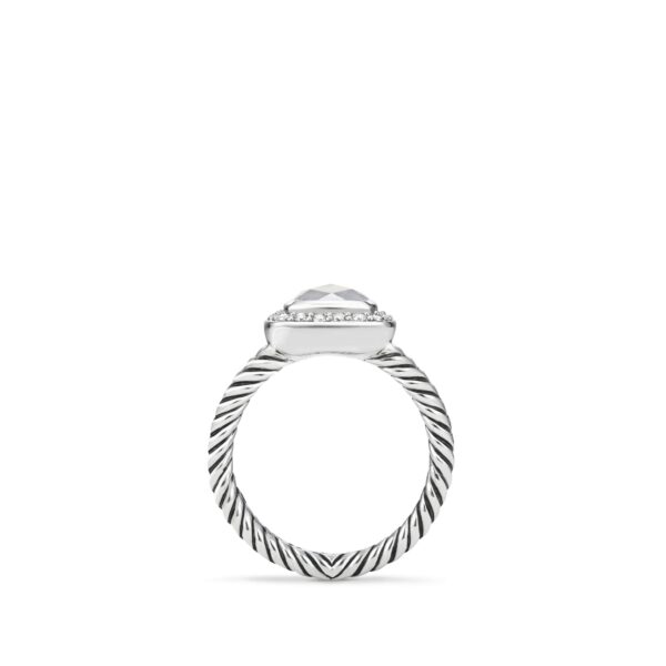 Petite Albion Ring in Sterling Silver with White Topaz and Diamonds, 7mm - Image 4